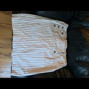 Pinstripe white jean skirt